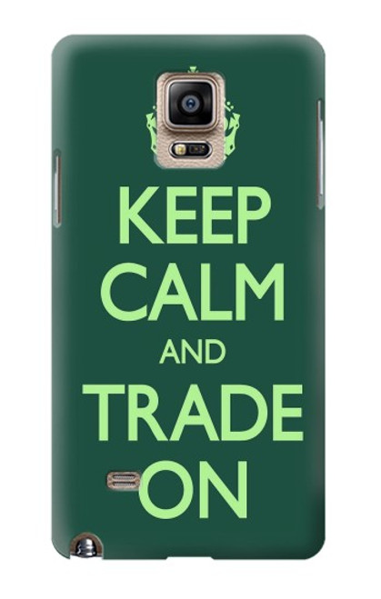 W3862 Keep Calm and Trade On Hülle Schutzhülle Taschen und Leder Flip für Samsung Galaxy Note 4