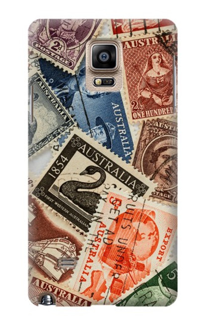 W3900 Stamps Hülle Schutzhülle Taschen und Leder Flip für Samsung Galaxy Note 4
