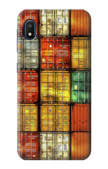 W3861 Colorful Container Block Hülle Schutzhülle Taschen und Leder Flip für Samsung Galaxy A10e