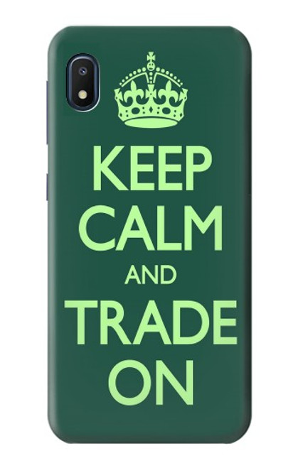 W3862 Keep Calm and Trade On Hülle Schutzhülle Taschen und Leder Flip für Samsung Galaxy A10e