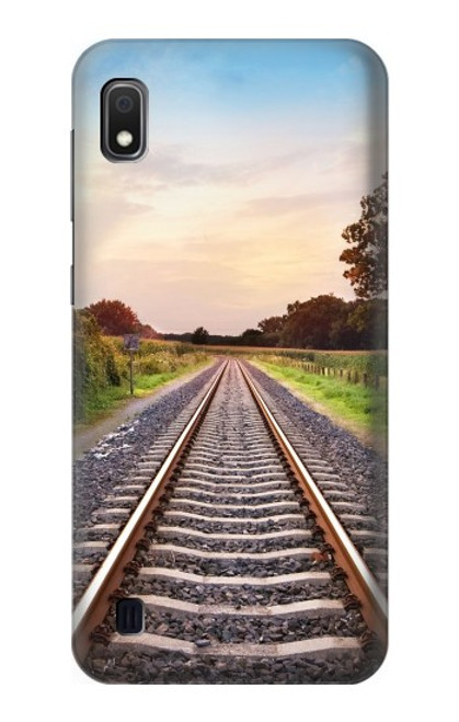 W3866 Railway Straight Train Track Hülle Schutzhülle Taschen und Leder Flip für Samsung Galaxy A10