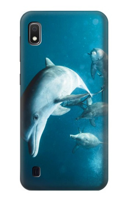 W3878 Dolphin Hülle Schutzhülle Taschen und Leder Flip für Samsung Galaxy A10