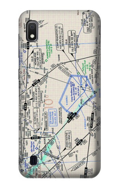 W3882 Flying Enroute Chart Hülle Schutzhülle Taschen und Leder Flip für Samsung Galaxy A10