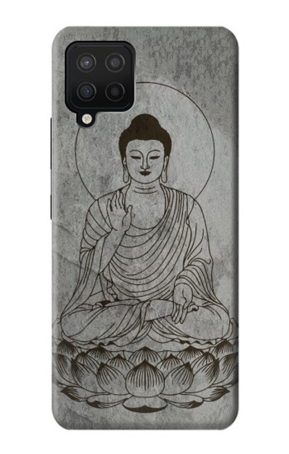 W3873 Buddha Line Art Hülle Schutzhülle Taschen und Leder Flip für Samsung Galaxy A12