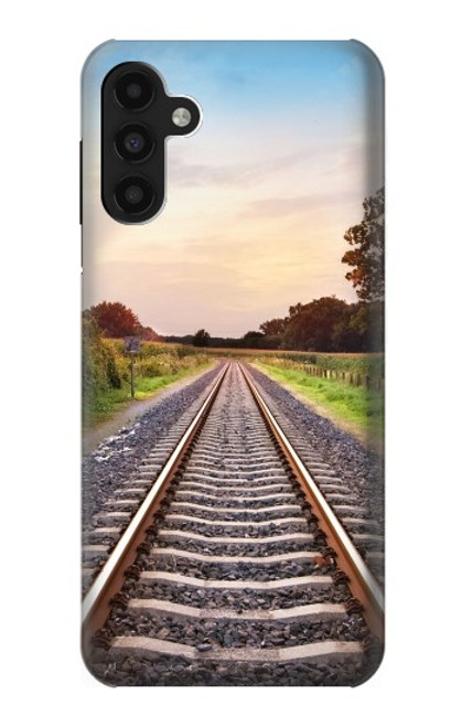 W3866 Railway Straight Train Track Hülle Schutzhülle Taschen und Leder Flip für Samsung Galaxy A13 4G