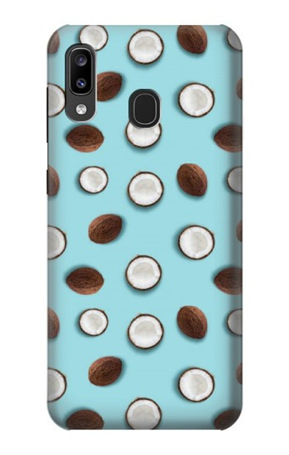 W3860 Coconut Dot Pattern Hülle Schutzhülle Taschen und Leder Flip für Samsung Galaxy A20, Galaxy A30