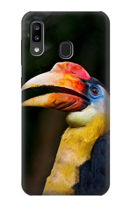 W3876 Colorful Hornbill Hülle Schutzhülle Taschen und Leder Flip für Samsung Galaxy A20, Galaxy A30