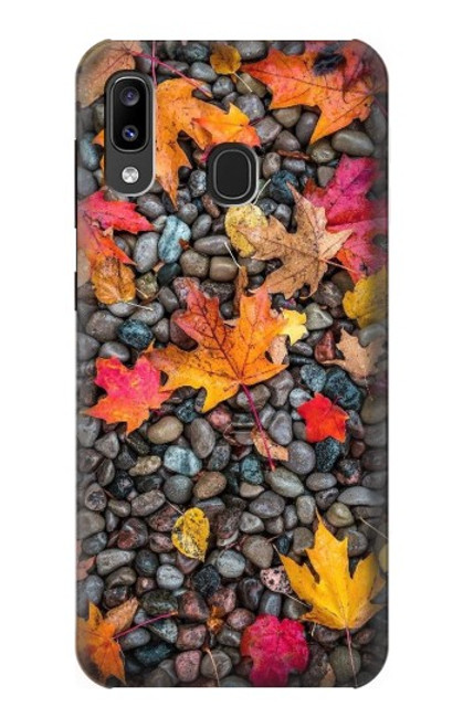 W3889 Maple Leaf Hülle Schutzhülle Taschen und Leder Flip für Samsung Galaxy A20, Galaxy A30