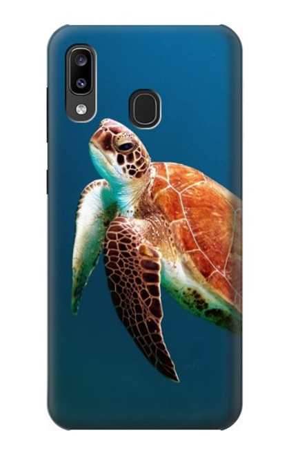 W3899 Sea Turtle Hülle Schutzhülle Taschen und Leder Flip für Samsung Galaxy A20, Galaxy A30