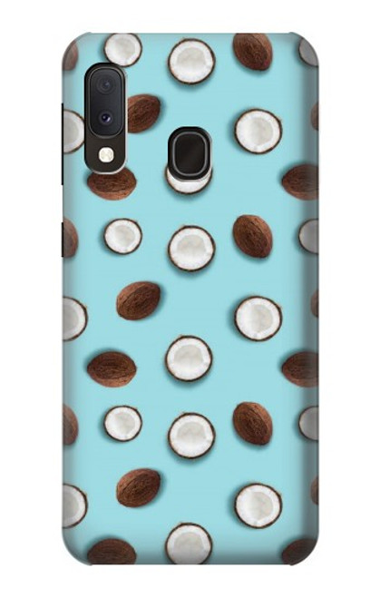 W3860 Coconut Dot Pattern Hülle Schutzhülle Taschen und Leder Flip für Samsung Galaxy A20e