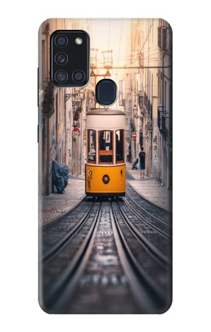 W3867 Trams in Lisbon Hülle Schutzhülle Taschen und Leder Flip für Samsung Galaxy A21s