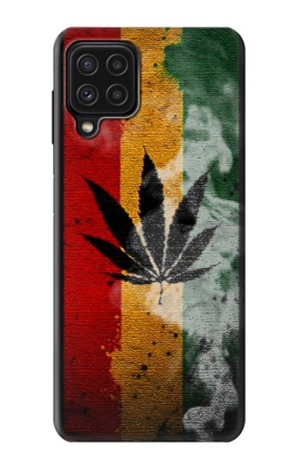 W3890 Reggae Rasta Flag Smoke Hülle Schutzhülle Taschen und Leder Flip für Samsung Galaxy A22 4G