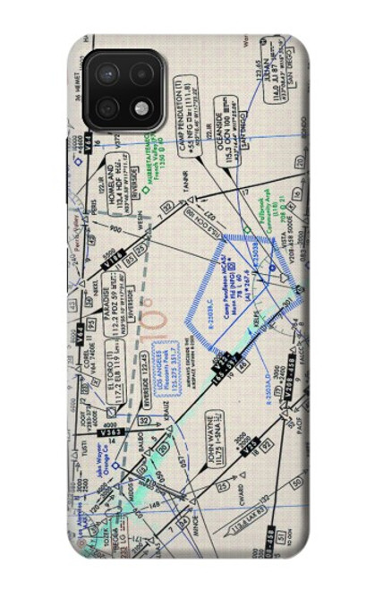 W3882 Flying Enroute Chart Hülle Schutzhülle Taschen und Leder Flip für Samsung Galaxy A22 5G