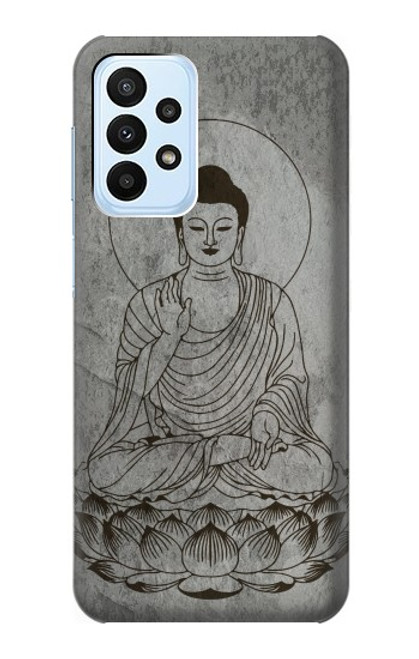 W3873 Buddha Line Art Hülle Schutzhülle Taschen und Leder Flip für Samsung Galaxy A23