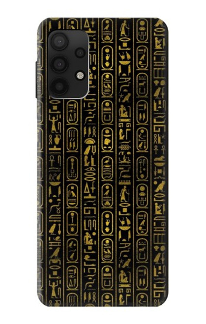 W3869 Ancient Egyptian Hieroglyphic Hülle Schutzhülle Taschen und Leder Flip für Samsung Galaxy A32 4G