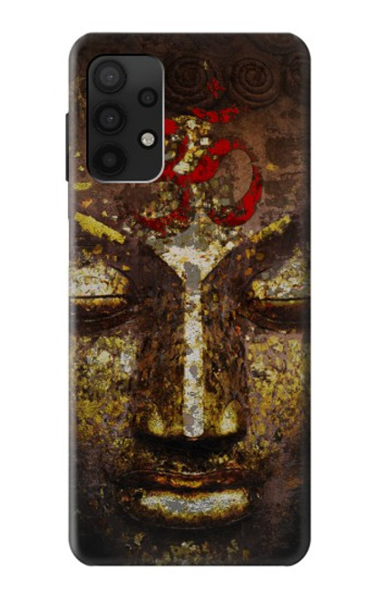 W3874 Buddha Face Ohm Symbol Hülle Schutzhülle Taschen und Leder Flip für Samsung Galaxy A32 4G