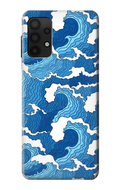 W3901 Aesthetic Storm Ocean Waves Hülle Schutzhülle Taschen und Leder Flip für Samsung Galaxy A32 4G