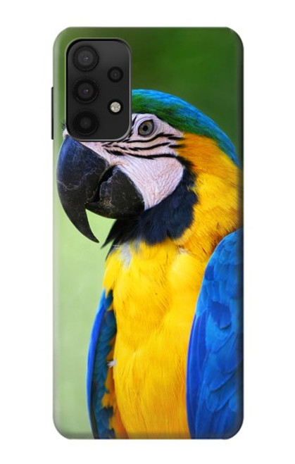 W3888 Macaw Face Bird Hülle Schutzhülle Taschen und Leder Flip für Samsung Galaxy A32 5G