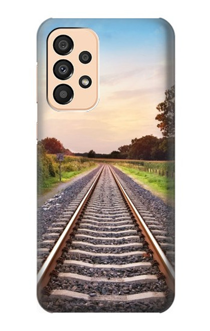 W3866 Railway Straight Train Track Hülle Schutzhülle Taschen und Leder Flip für Samsung Galaxy A33 5G