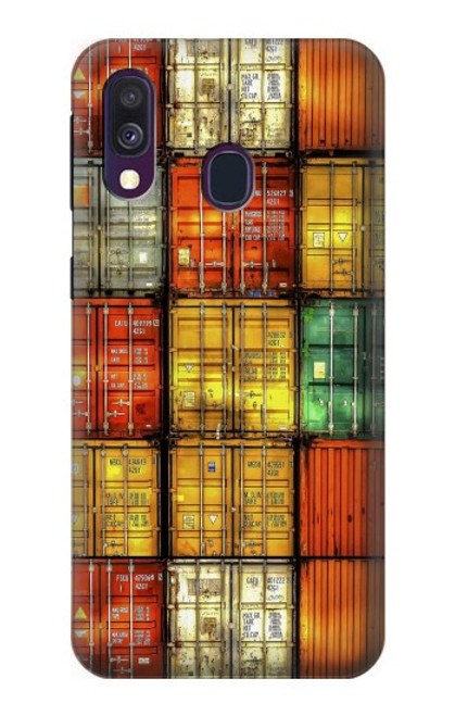 W3861 Colorful Container Block Hülle Schutzhülle Taschen und Leder Flip für Samsung Galaxy A40