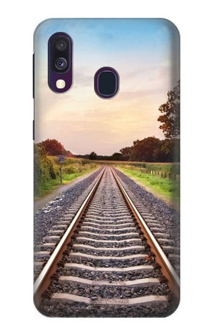 W3866 Railway Straight Train Track Hülle Schutzhülle Taschen und Leder Flip für Samsung Galaxy A40