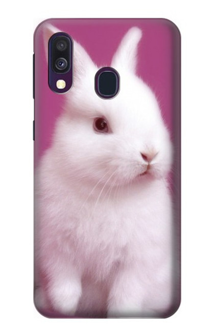 W3870 Cute Baby Bunny Hülle Schutzhülle Taschen und Leder Flip für Samsung Galaxy A40