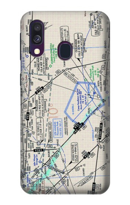 W3882 Flying Enroute Chart Hülle Schutzhülle Taschen und Leder Flip für Samsung Galaxy A40