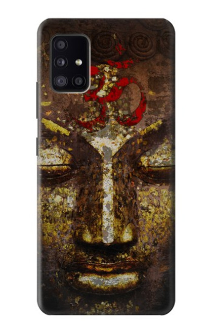 W3874 Buddha Face Ohm Symbol Hülle Schutzhülle Taschen und Leder Flip für Samsung Galaxy A41