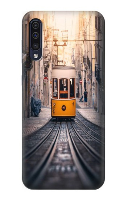 W3867 Trams in Lisbon Hülle Schutzhülle Taschen und Leder Flip für Samsung Galaxy A50