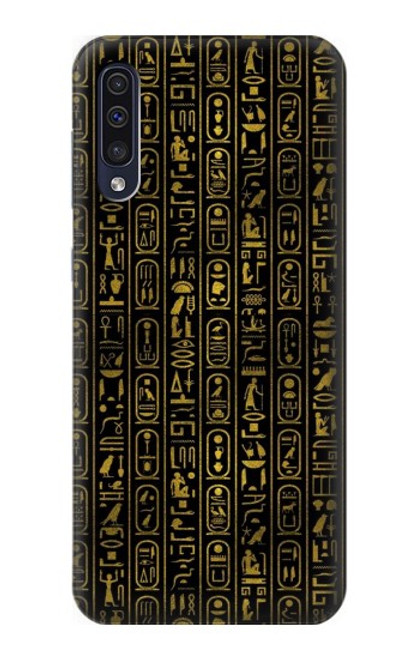 W3869 Ancient Egyptian Hieroglyphic Hülle Schutzhülle Taschen und Leder Flip für Samsung Galaxy A50