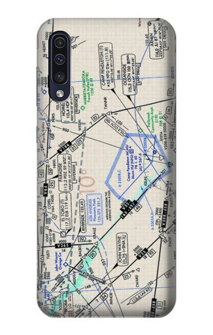W3882 Flying Enroute Chart Hülle Schutzhülle Taschen und Leder Flip für Samsung Galaxy A50