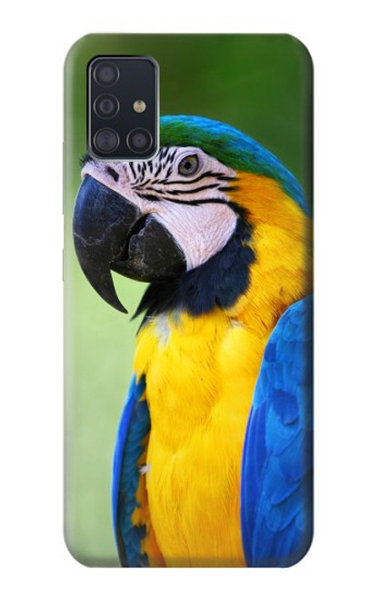 W3888 Macaw Face Bird Hülle Schutzhülle Taschen und Leder Flip für Samsung Galaxy A51 5G