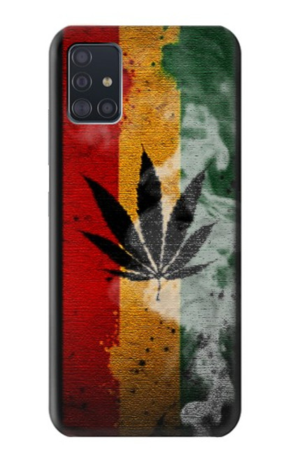 W3890 Reggae Rasta Flag Smoke Hülle Schutzhülle Taschen und Leder Flip für Samsung Galaxy A51 5G