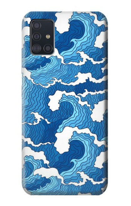 W3901 Aesthetic Storm Ocean Waves Hülle Schutzhülle Taschen und Leder Flip für Samsung Galaxy A51 5G