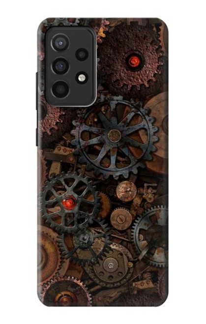 W3884 Steampunk Mechanical Gears Hülle Schutzhülle Taschen und Leder Flip für Samsung Galaxy A52, Galaxy A52 5G