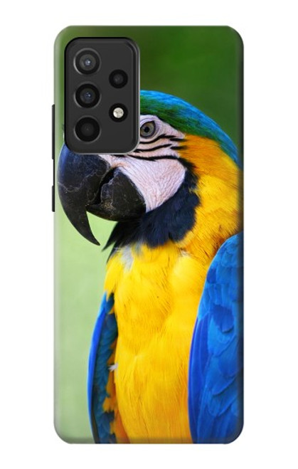 W3888 Macaw Face Bird Hülle Schutzhülle Taschen und Leder Flip für Samsung Galaxy A52, Galaxy A52 5G