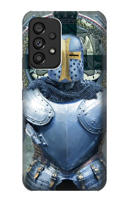 W3864 Medieval Templar Heavy Armor Knight Hülle Schutzhülle Taschen und Leder Flip für Samsung Galaxy A53 5G