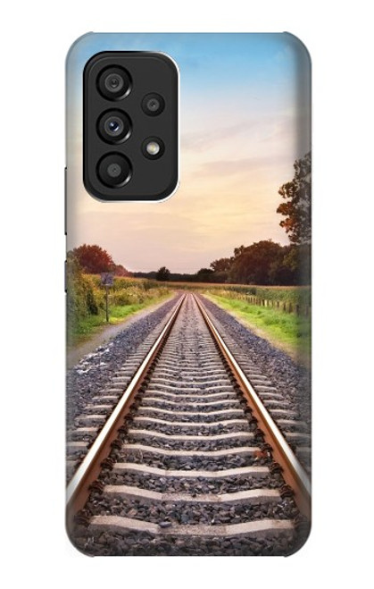 W3866 Railway Straight Train Track Hülle Schutzhülle Taschen und Leder Flip für Samsung Galaxy A53 5G