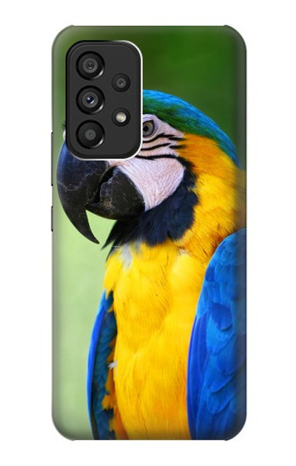 W3888 Macaw Face Bird Hülle Schutzhülle Taschen und Leder Flip für Samsung Galaxy A53 5G