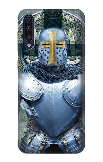 W3864 Medieval Templar Heavy Armor Knight Hülle Schutzhülle Taschen und Leder Flip für Samsung Galaxy A70