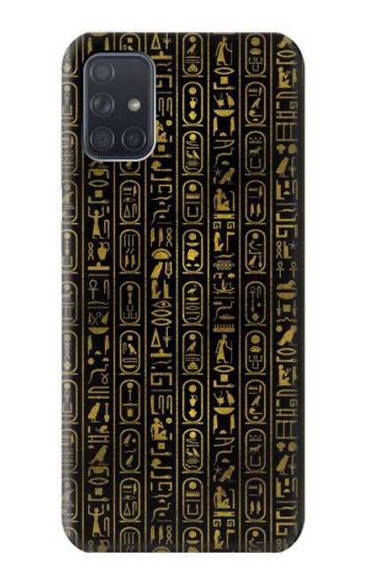 W3869 Ancient Egyptian Hieroglyphic Hülle Schutzhülle Taschen und Leder Flip für Samsung Galaxy A71 5G