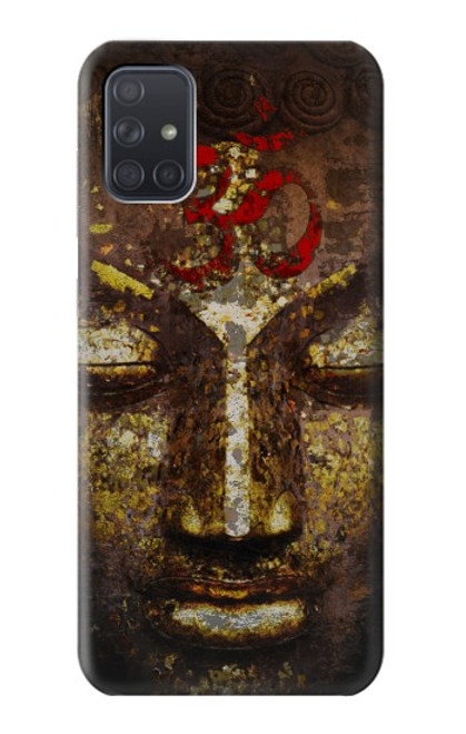 W3874 Buddha Face Ohm Symbol Hülle Schutzhülle Taschen und Leder Flip für Samsung Galaxy A71 5G