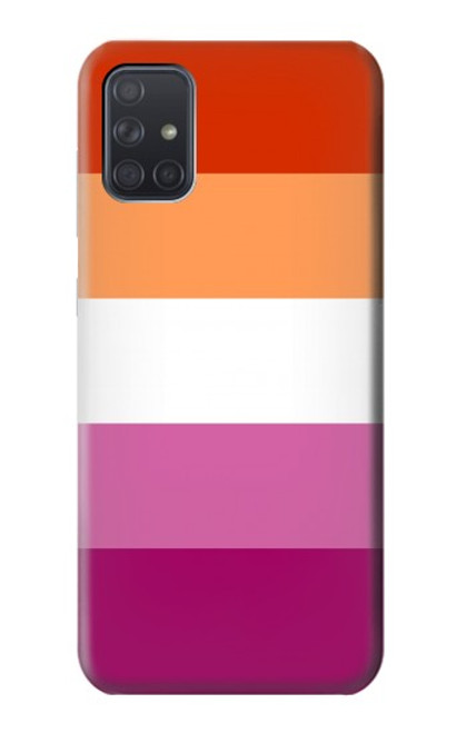 W3887 Lesbian Pride Flag Hülle Schutzhülle Taschen und Leder Flip für Samsung Galaxy A71 5G