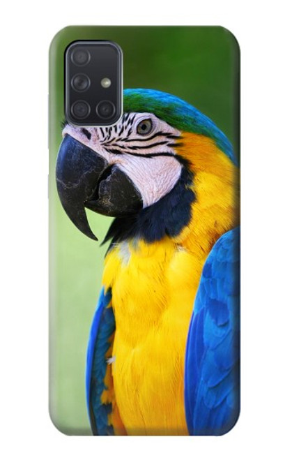 W3888 Macaw Face Bird Hülle Schutzhülle Taschen und Leder Flip für Samsung Galaxy A71 5G