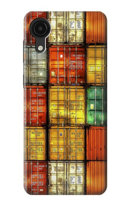 W3861 Colorful Container Block Hülle Schutzhülle Taschen und Leder Flip für Samsung Galaxy A03 Core
