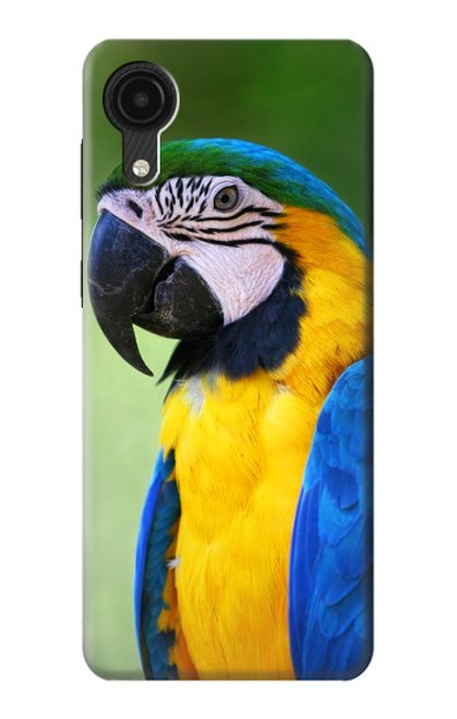 W3888 Macaw Face Bird Hülle Schutzhülle Taschen und Leder Flip für Samsung Galaxy A03 Core