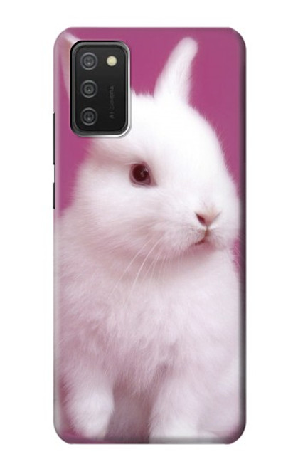 W3870 Cute Baby Bunny Hülle Schutzhülle Taschen und Leder Flip für Samsung Galaxy A03S