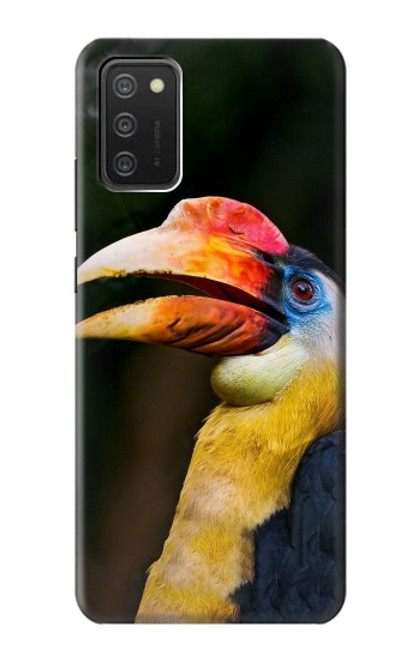 W3876 Colorful Hornbill Hülle Schutzhülle Taschen und Leder Flip für Samsung Galaxy A03S