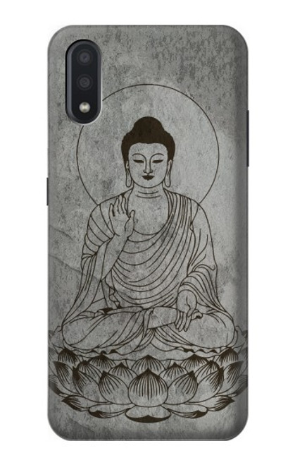 W3873 Buddha Line Art Hülle Schutzhülle Taschen und Leder Flip für Samsung Galaxy A01