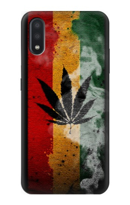 W3890 Reggae Rasta Flag Smoke Hülle Schutzhülle Taschen und Leder Flip für Samsung Galaxy A01